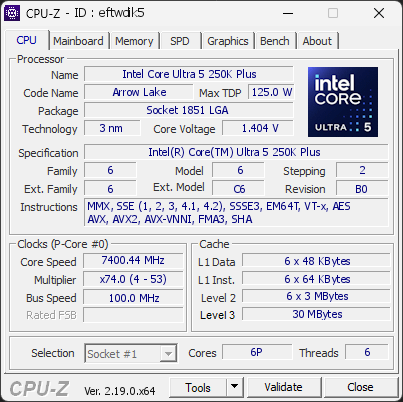 CPU-Z screenshot for eftwdik5